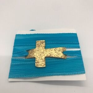 New Gold Cross with ribbon wrap bracelet‎